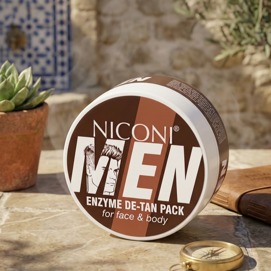 Niconi Men Enzyme De-Tan Cream | Tan Removal, Brightening & Deep Cleansing for Men | 100ml